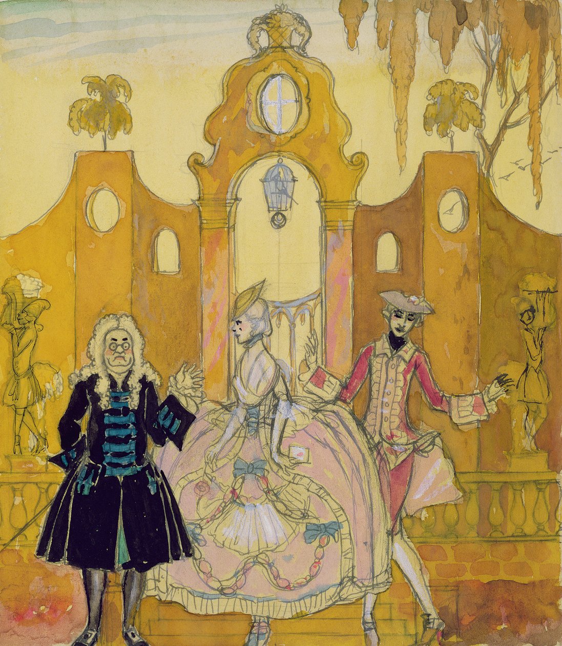 „Billet Doux” (toll, tinta és akvarell papíron) (lásd még: 133201) alkotó: Georges Barbier