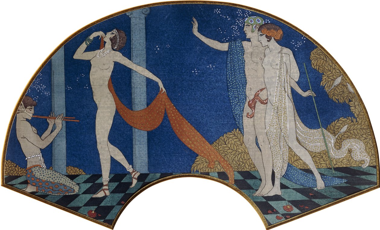 Táncoló figurák a teraszon alkotó: Georges Barbier