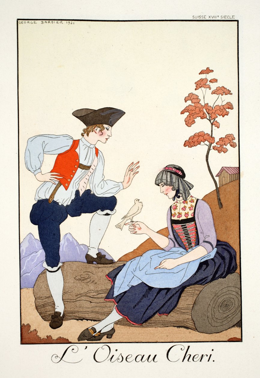 Kedves Madár, a „Falbalas és Fanfreluches, a jelen, múlt és jövő módozatainak almanachjából” alkotó: Georges Barbier