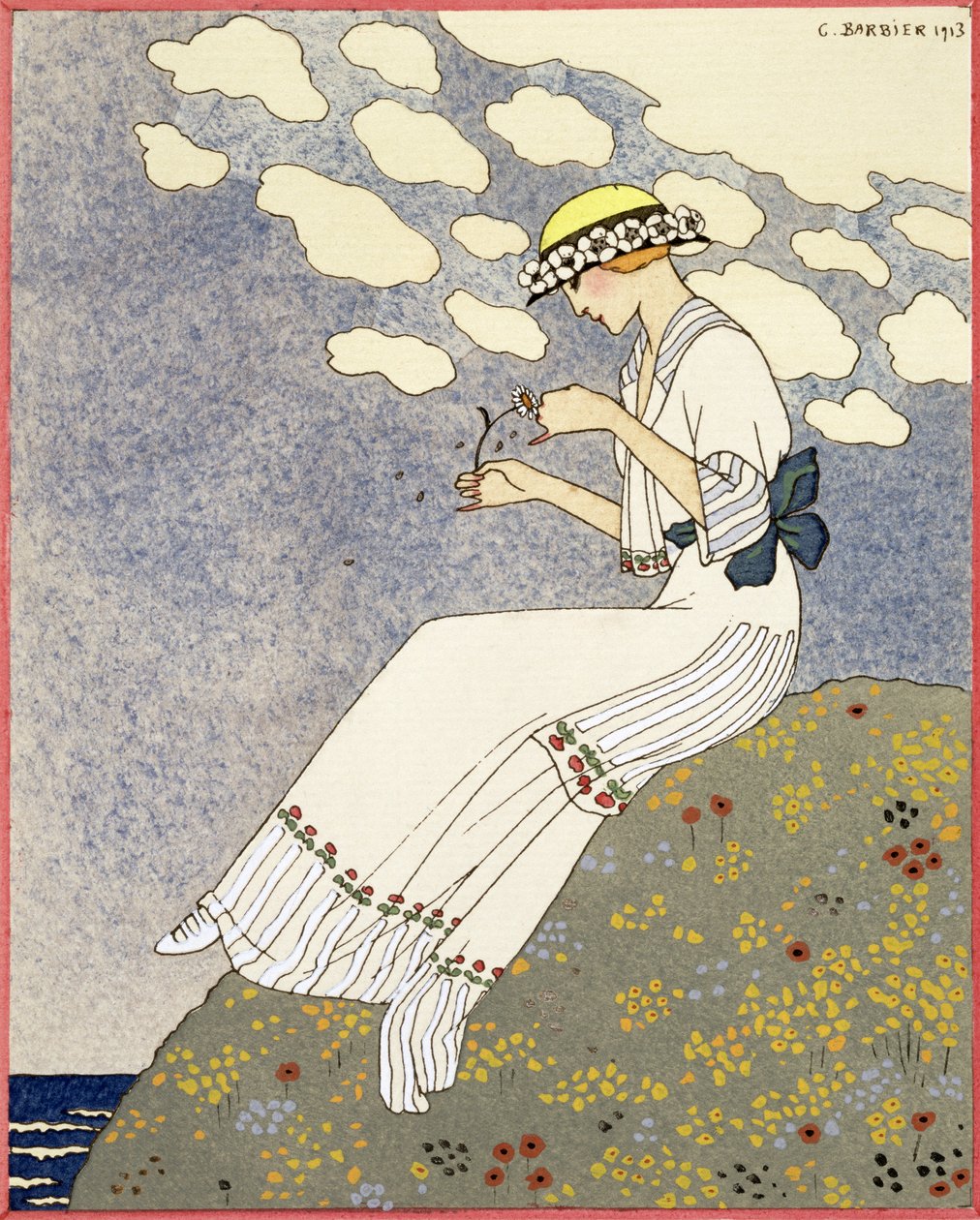 Maison Paquin vidéki ruha terve, 1913 alkotó: Georges Barbier