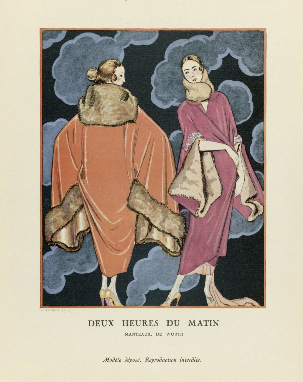 Reggel kettő, kocsma. 1923 (sablonnyomat) alkotó: Georges Barbier