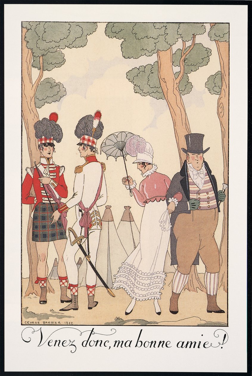 Falbalas és Fanfreluches, Almanach 1923-ra, Gyere hát, jó barátom, George Barbier, nyomd. alkotó: Georges Barbier