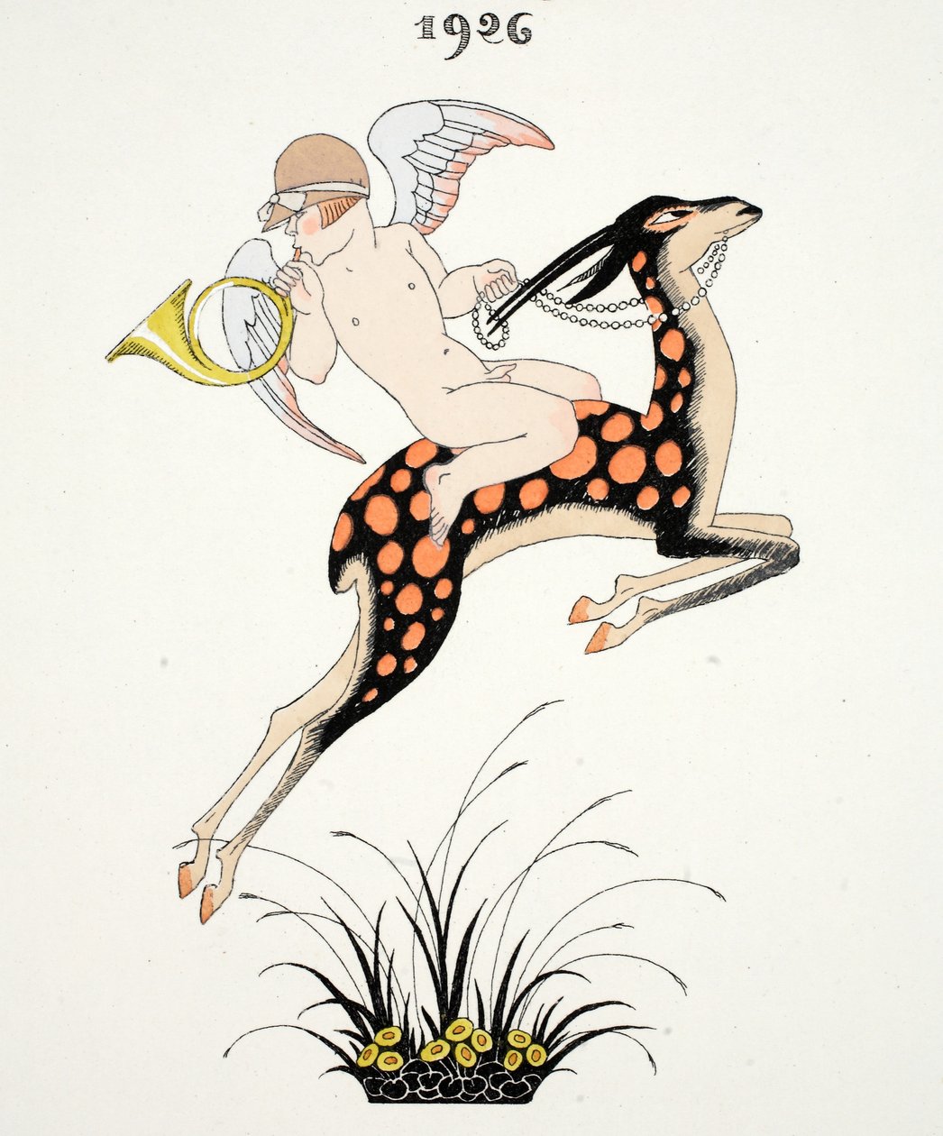 A „Falbalas & Fanfreluches, Jelen, Múlt és Jövő módok almanachja” előlapja alkotó: Georges Barbier