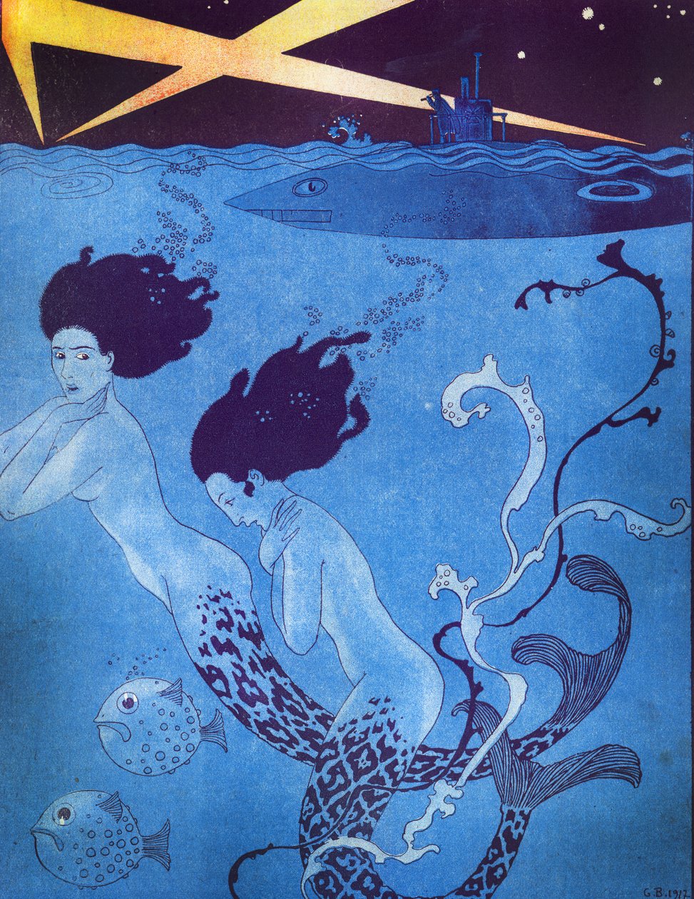 Illusztráció a „La Baionnette”-ből, 1917. március 29. (színes litó) alkotó: Georges Barbier