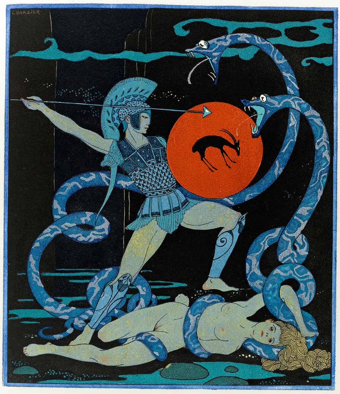 Illusztráció a Les Chansons de Bilitisből alkotó: Georges Barbier
