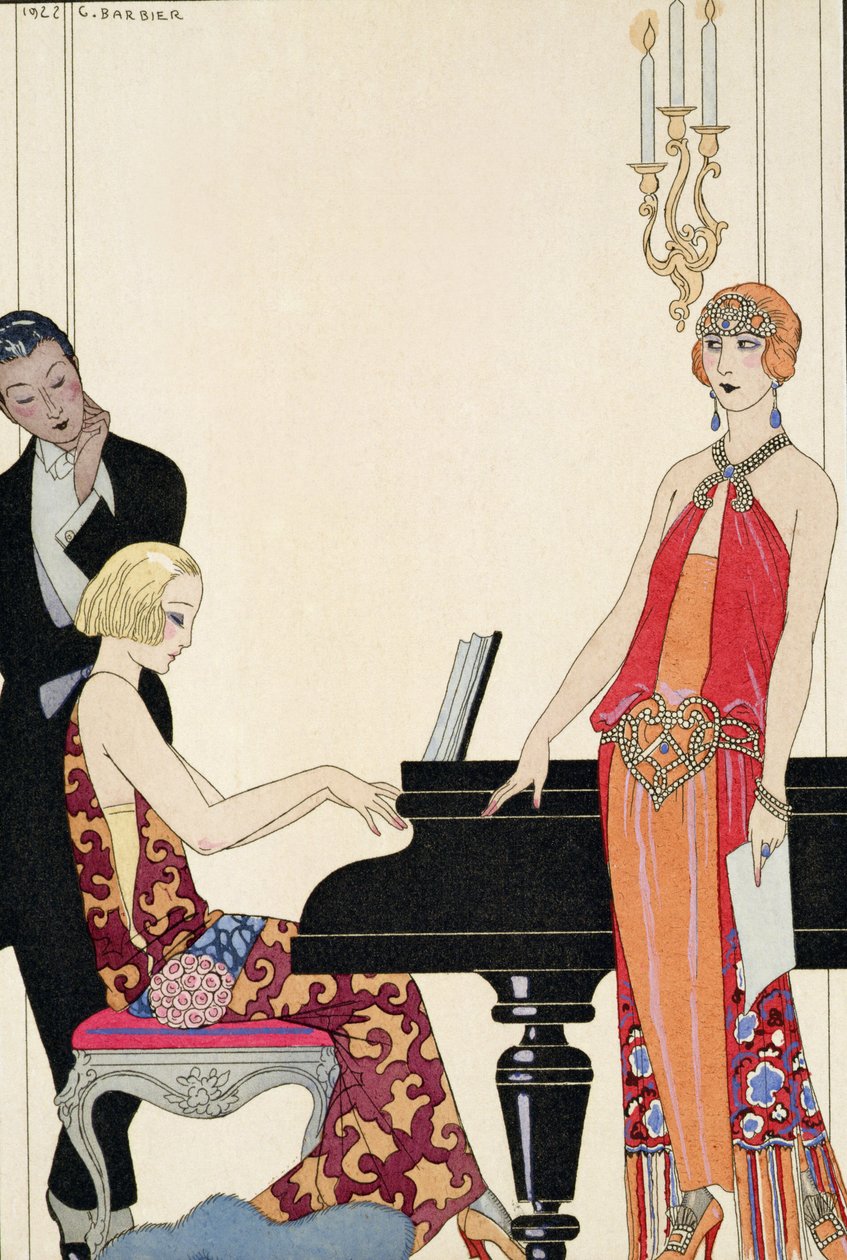 Varázslat, illusztráció a „Gazette du Bon Ton” számára alkotó: Georges Barbier