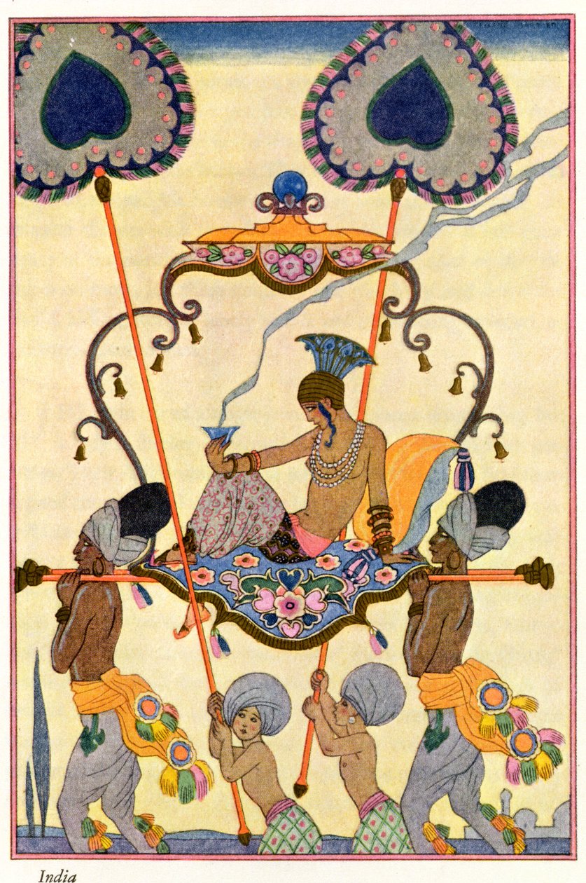 India, a "The Art of Perfume", pub. 1912 (pochoir print) alkotó: Georges Barbier