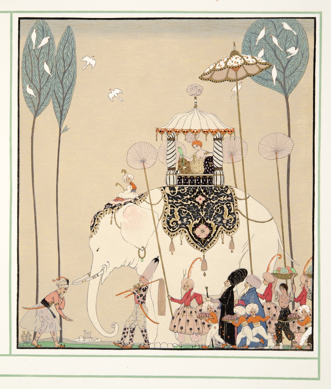 La Belle Missous a Personages de Comedie pubból. 1922 (sablonnyomat) alkotó: Georges Barbier