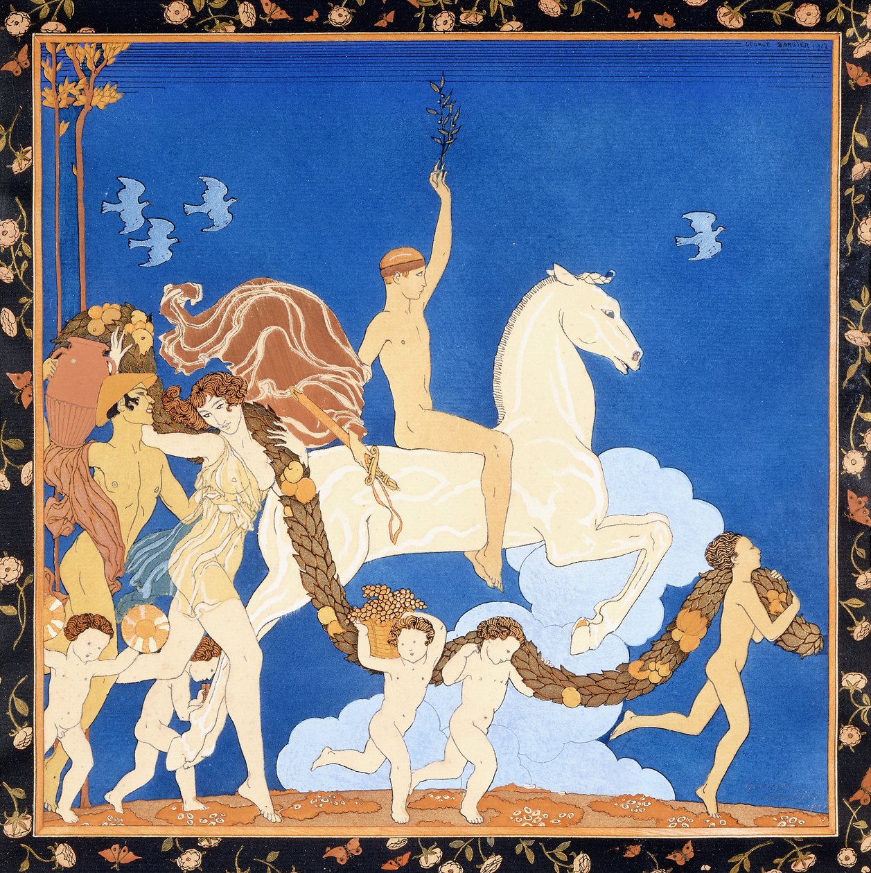 A fehér ló, 1917-1920 (stencil) alkotó: Georges Barbier