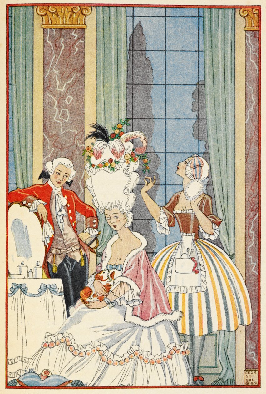 La France au 18me Siècle. A tizennyolcadik század francia arisztokráciája. alkotó: Georges Barbier