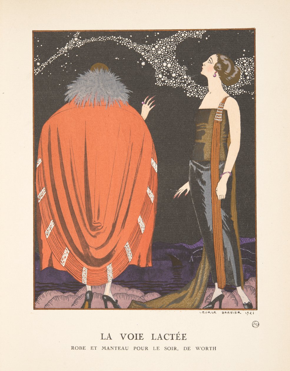 A Tejút, a divattányérok gyűjteményéből alkotó: Georges Barbier