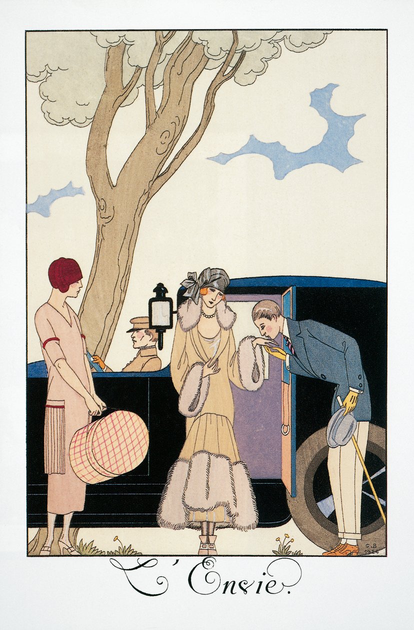 Irigység, George Barbier (1882-1932), Falbalas et Fanfreluches, Almanach 1925-ből. Franciaország, 20. század alkotó: Georges Barbier