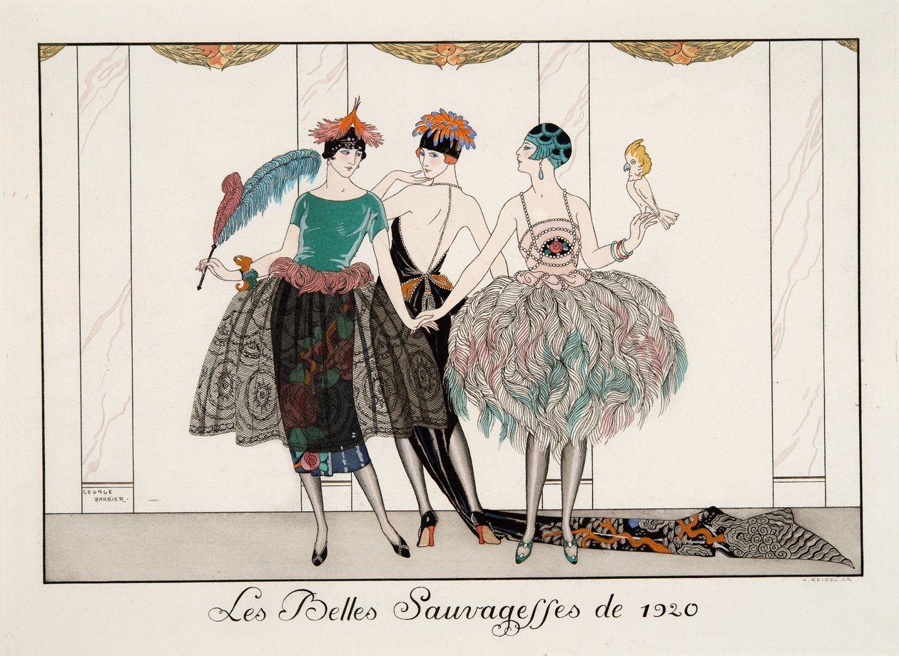 The Beautiful Savages of 1920, metszet H. Reidel alkotó: Georges Barbier