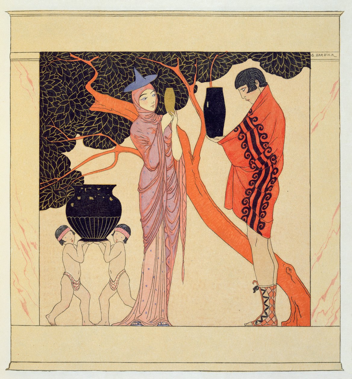 Szerelmi token (akvarell papíron) alkotó: Georges Barbier