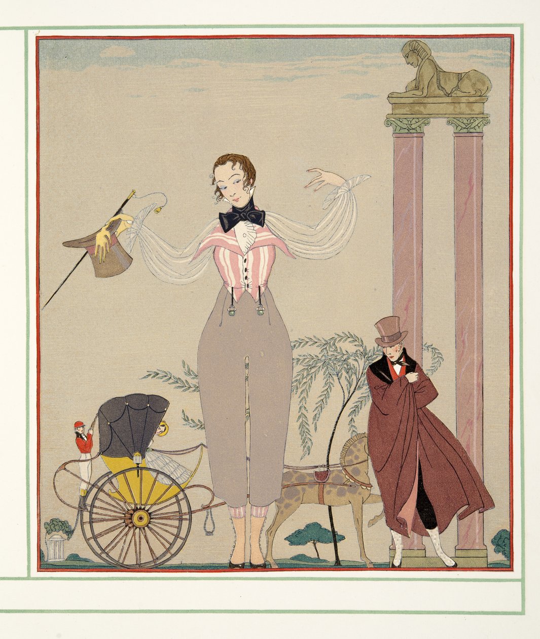 Mademoiselle de Maupin, a Personages de Comedie, pub. 1922 (sablonnyomat) alkotó: Georges Barbier