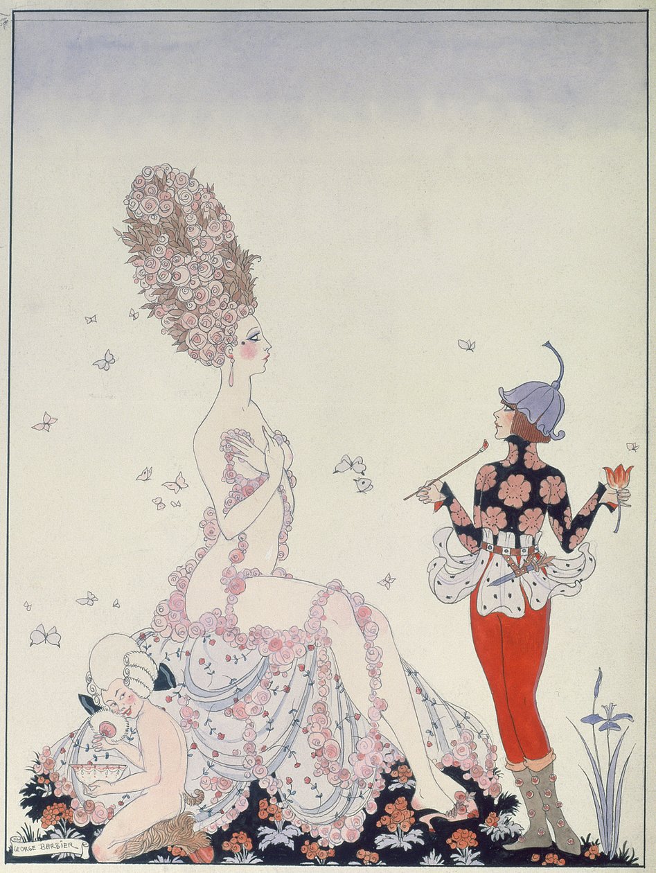 Anyatermészet (toll, tinta és akvarell papíron) alkotó: Georges Barbier