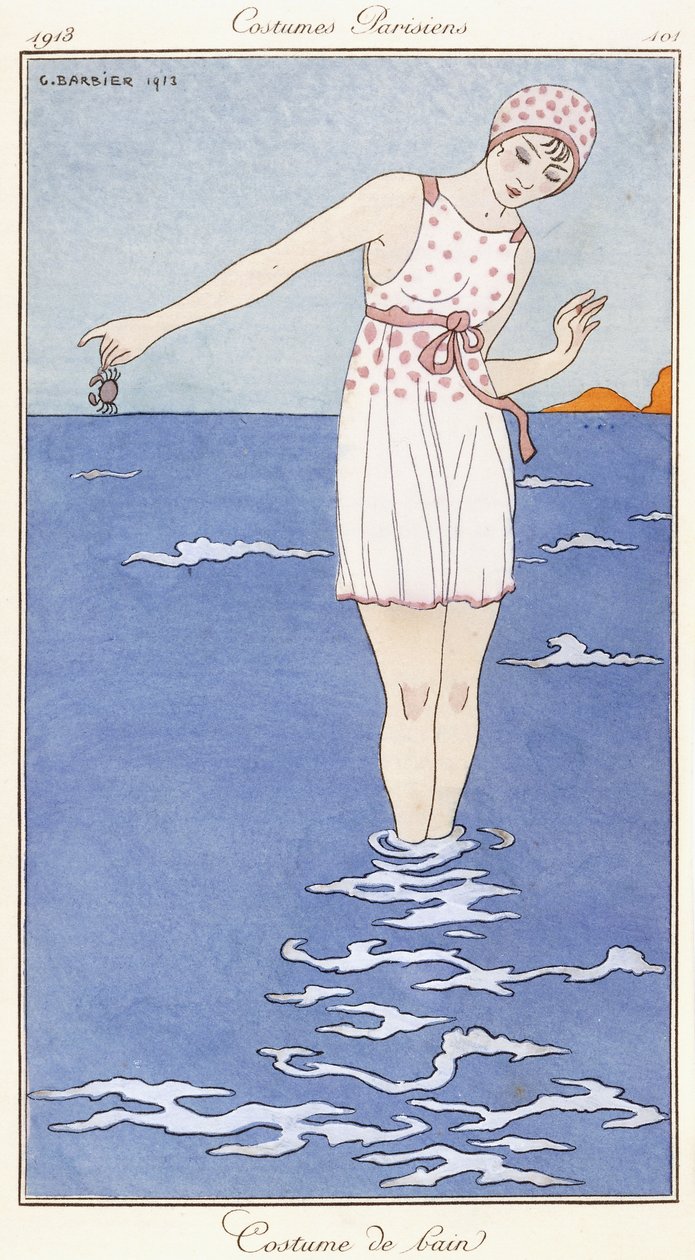 Párizsi ruházat: fürdőruha alkotó: Georges Barbier