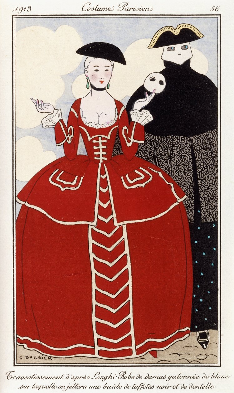 Párizsi ruházat: Longhi utáni díszes ruha alkotó: Georges Barbier