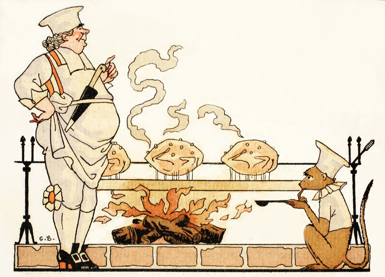 Nyárson sütés (pochoir print) alkotó: Georges Barbier