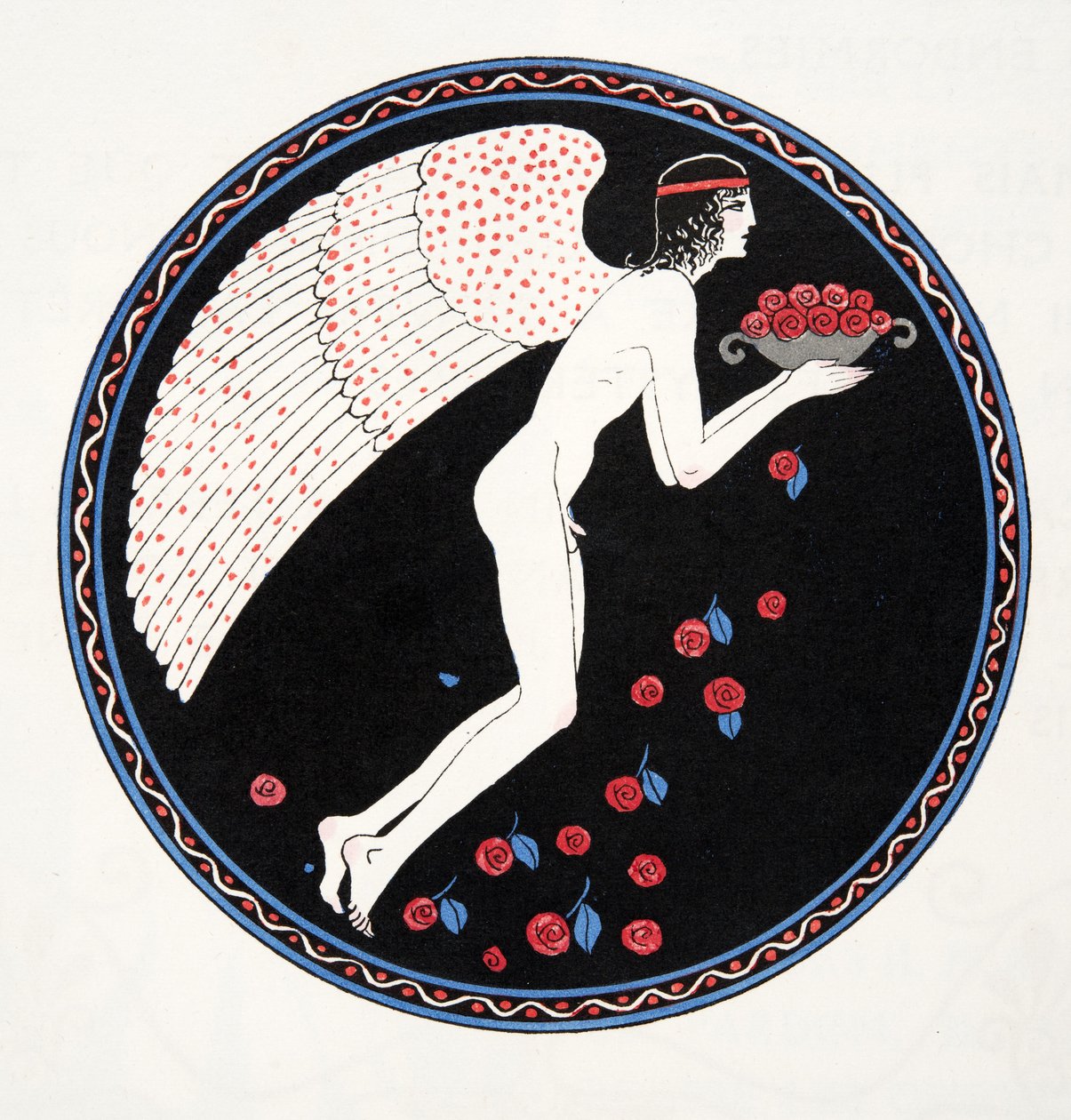 Roses in the Night, illusztráció a Les Chansons de Bilitisből, Pierre Louys, pub. 1922 (sablonnyomat) alkotó: Georges Barbier