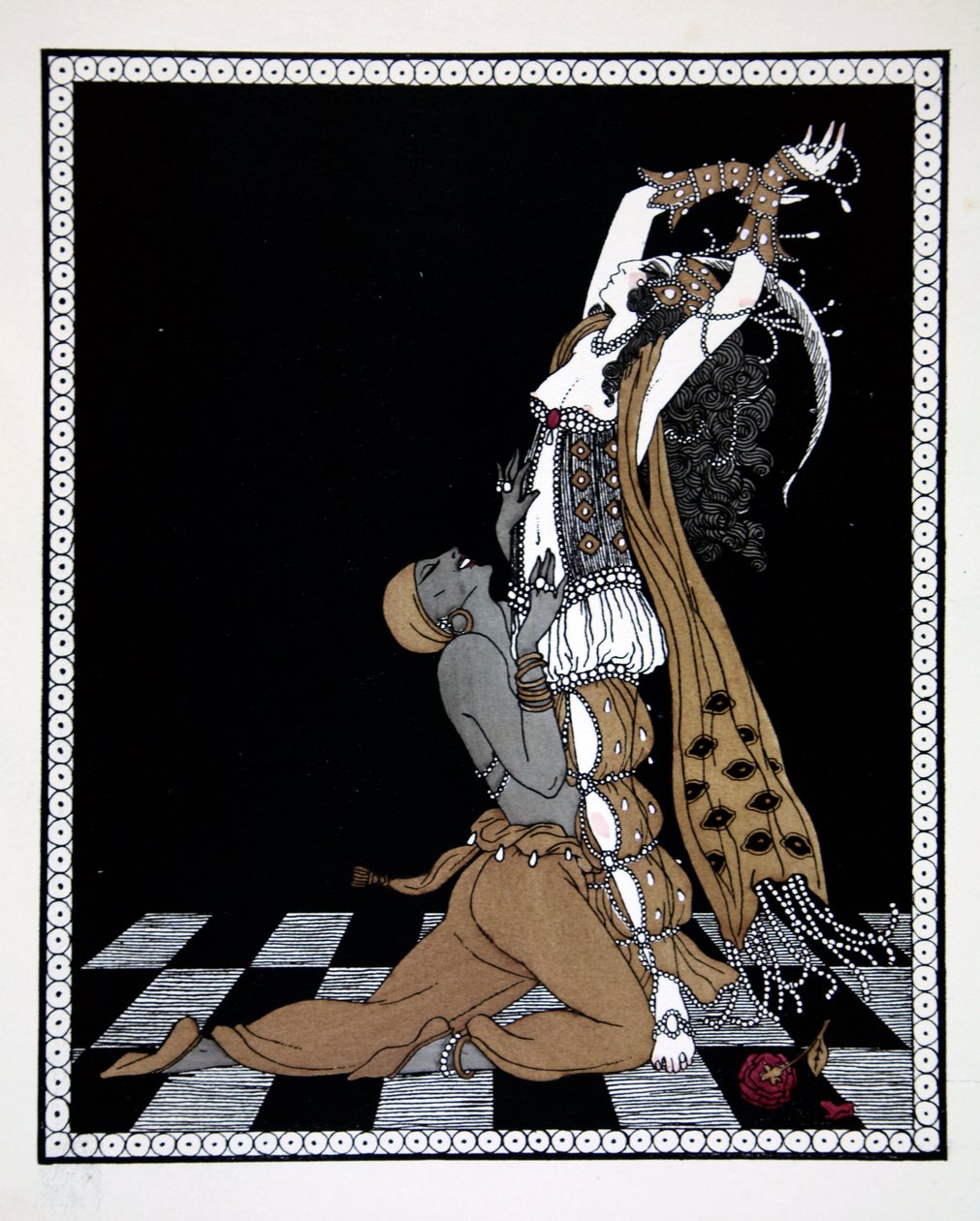 Scheherazade, a „Tervezések Vaslav Nijinsky táncaira” (1889-1950) sorozatból. Georges Barbier (1882-1932), Pochoir Print alkotó: Georges Barbier