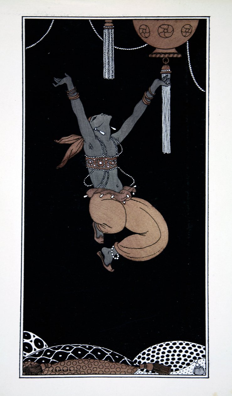 Scheherazade, a „Tervezések Vaslav Nijinsky táncaira” (1889-1950) sorozatból. Georges Barbier (1882-1932), Pochoir Print alkotó: Georges Barbier