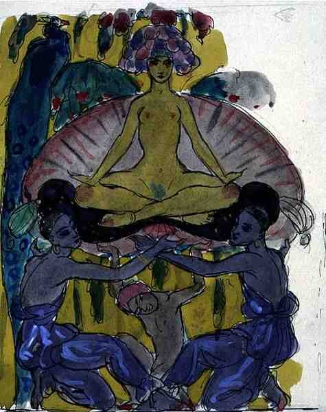 Tanulmány a Vénusz születéséhez (tinta és akvarell papíron) (lásd: 133205) alkotó: Georges Barbier