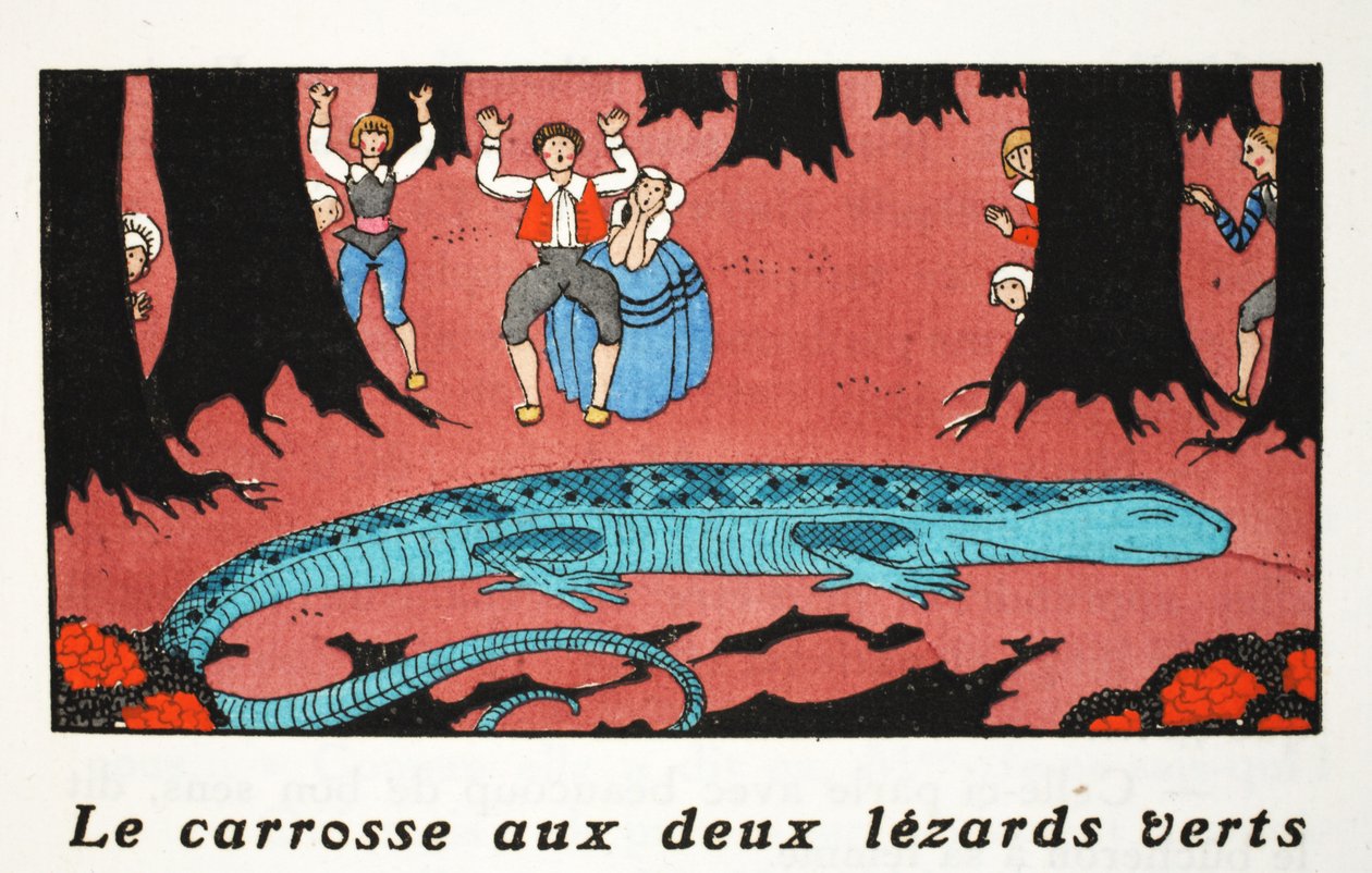 A nagy kék gyík (pochoir print) alkotó: Georges Barbier