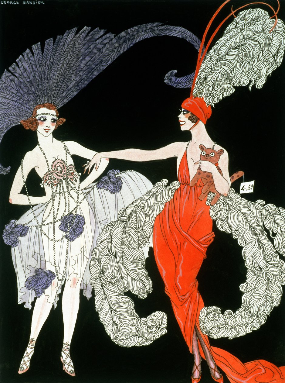 A vásárlás (toll, tinta és akvarell papíron) alkotó: Georges Barbier