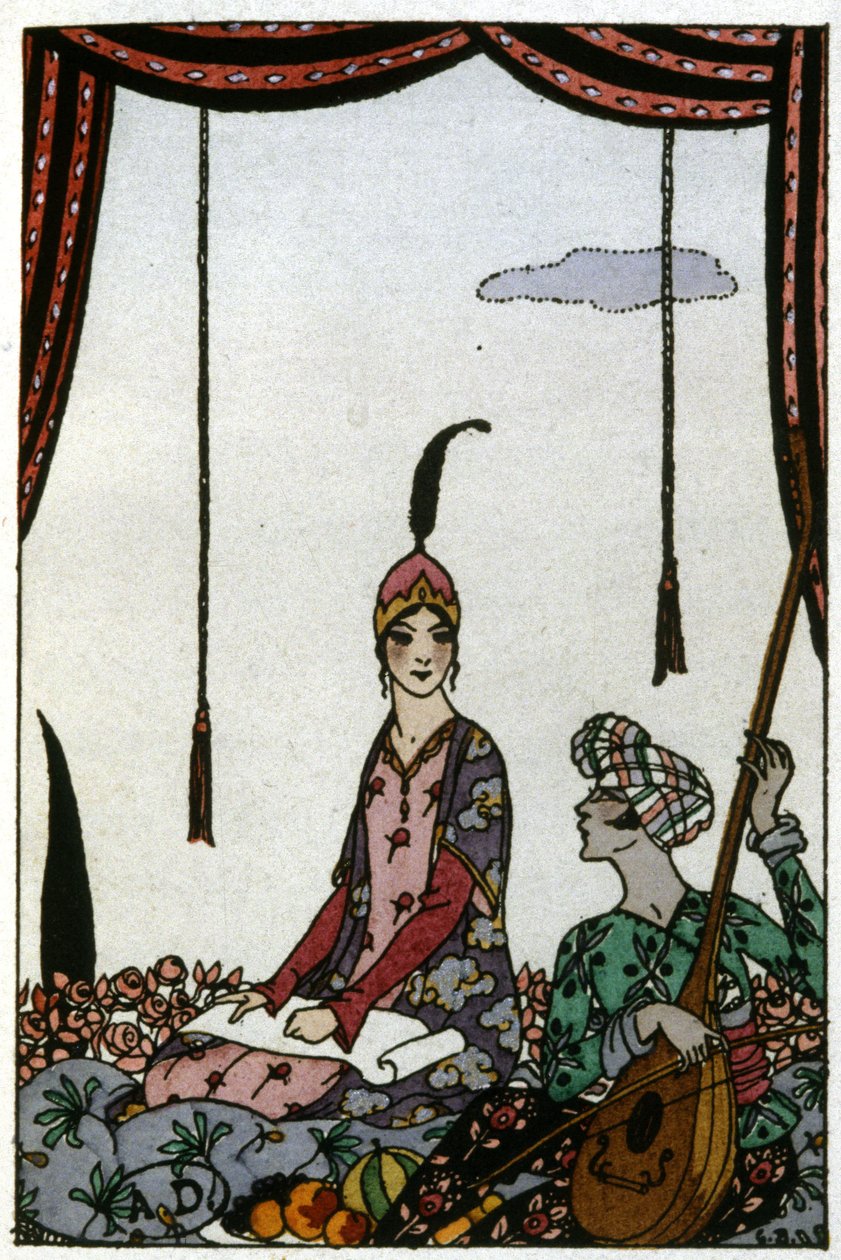 Sába királynője, Kr. e. 1920 (illusztráció) alkotó: Georges Barbier