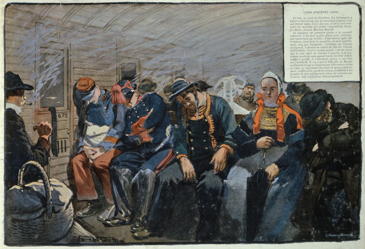 Harmadik osztályú vasúti kocsi Bretagne-ban, Franciaországban alkotó: Georges Bertin Scott