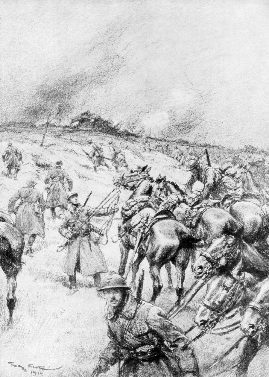 Francia lovasság akcióban, 1918, 1926 alkotó: Georges Bertin Scott