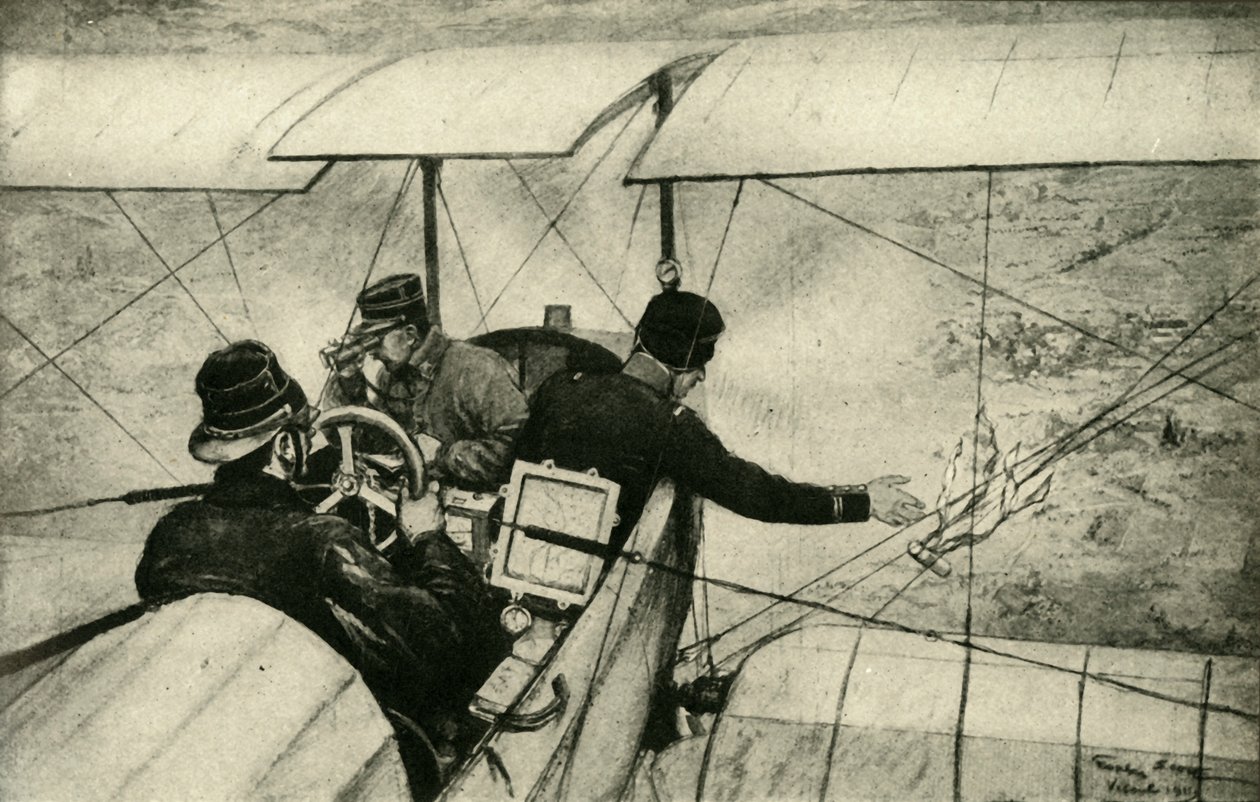 A negyedik kar a nagy háborúban: francia légi felderítők munkában, első világháború, 1914-1918, c1920. alkotó: Georges Bertin Scott