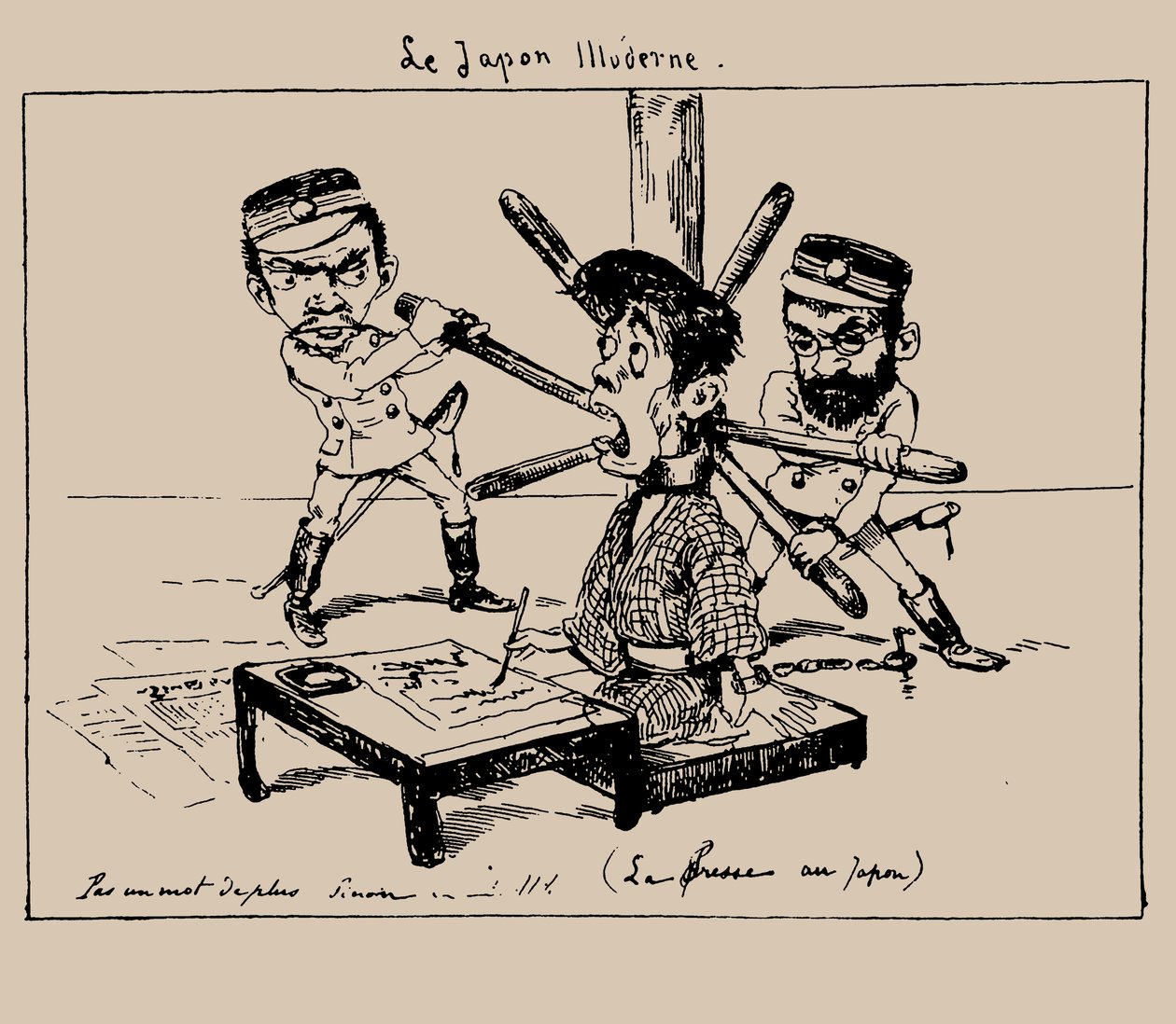 Le Japon illudere The Press in Japan, 1887. alkotó: Georges Bigot