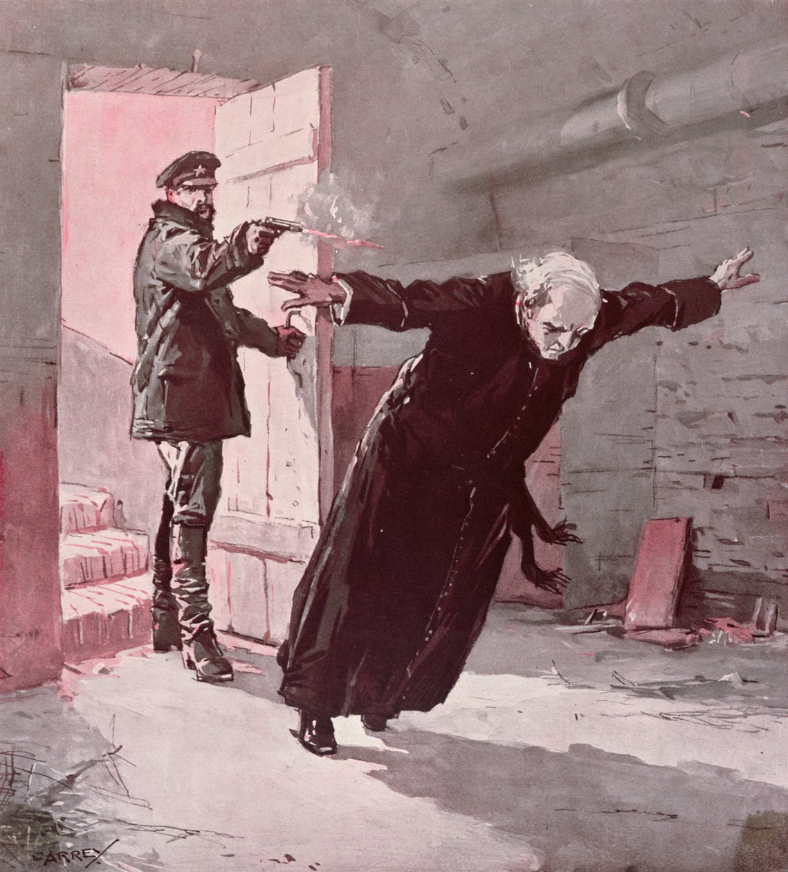 Constantine Budkiewicz atya (1867-1923) kivégzése 1923. március 31., 1923 körül (színes litográfia) alkotó: Georges Carrey