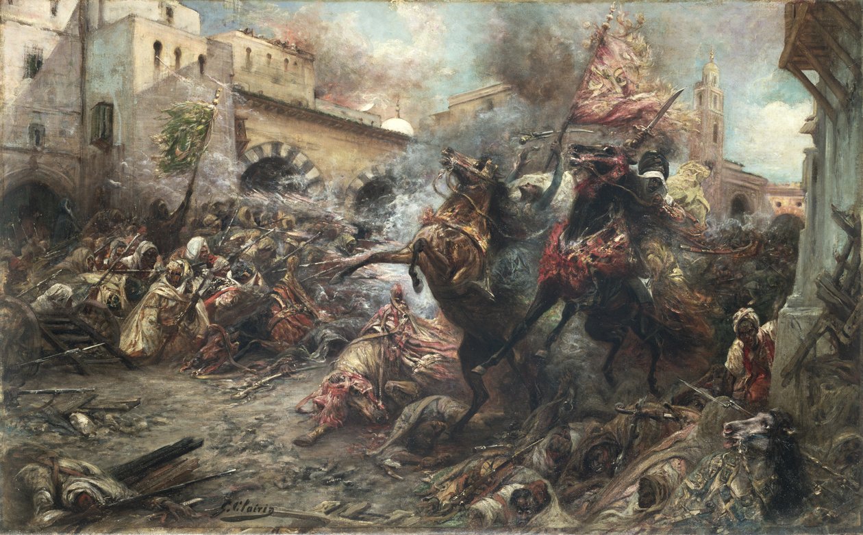 Arabok a csatában alkotó: Georges Clairin
