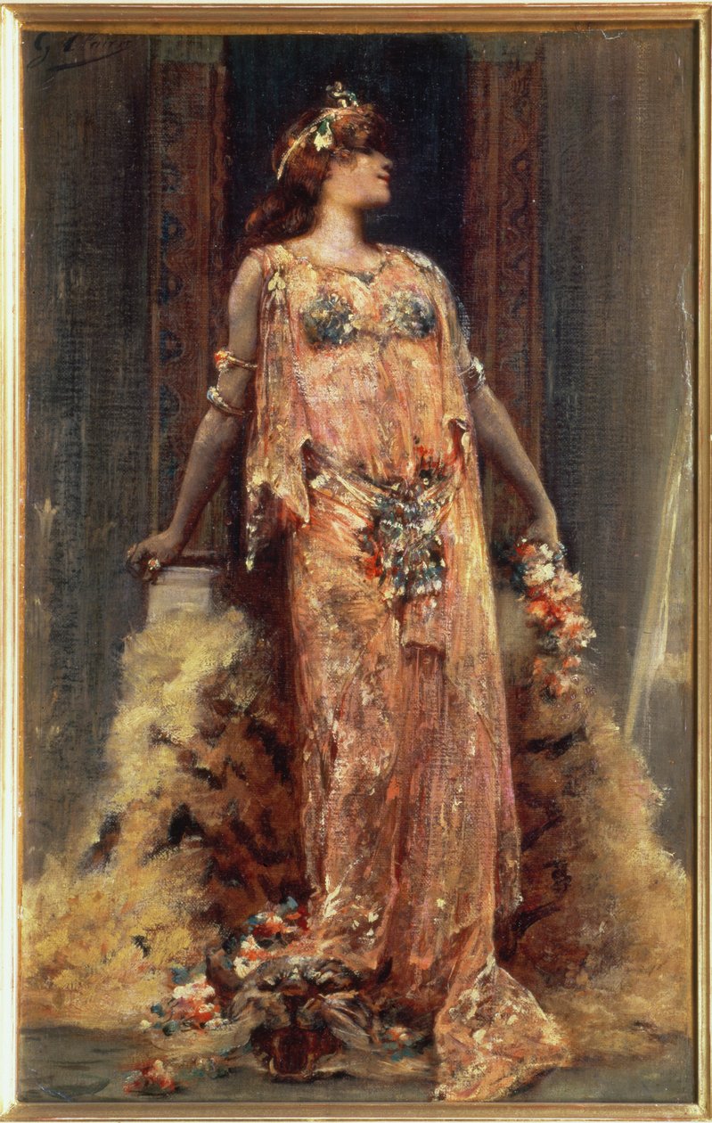 Sarah Bernhardt (1844-1923) Kleopátra szerepében alkotó: Georges Clairin