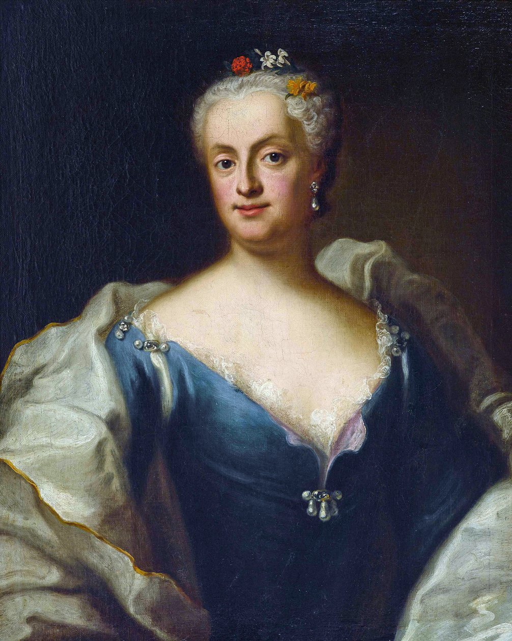 Marie-Anne de Saxe - (Marie Anne de Saxe) - Maria Anna Sophia Szászországból, Bajorország választónője (1728-1797) - George Desmarees (1697-1776). Olaj, vászon Méret : 80x64,5 cm Magángyűjtemény alkotó: Georges Desmarées