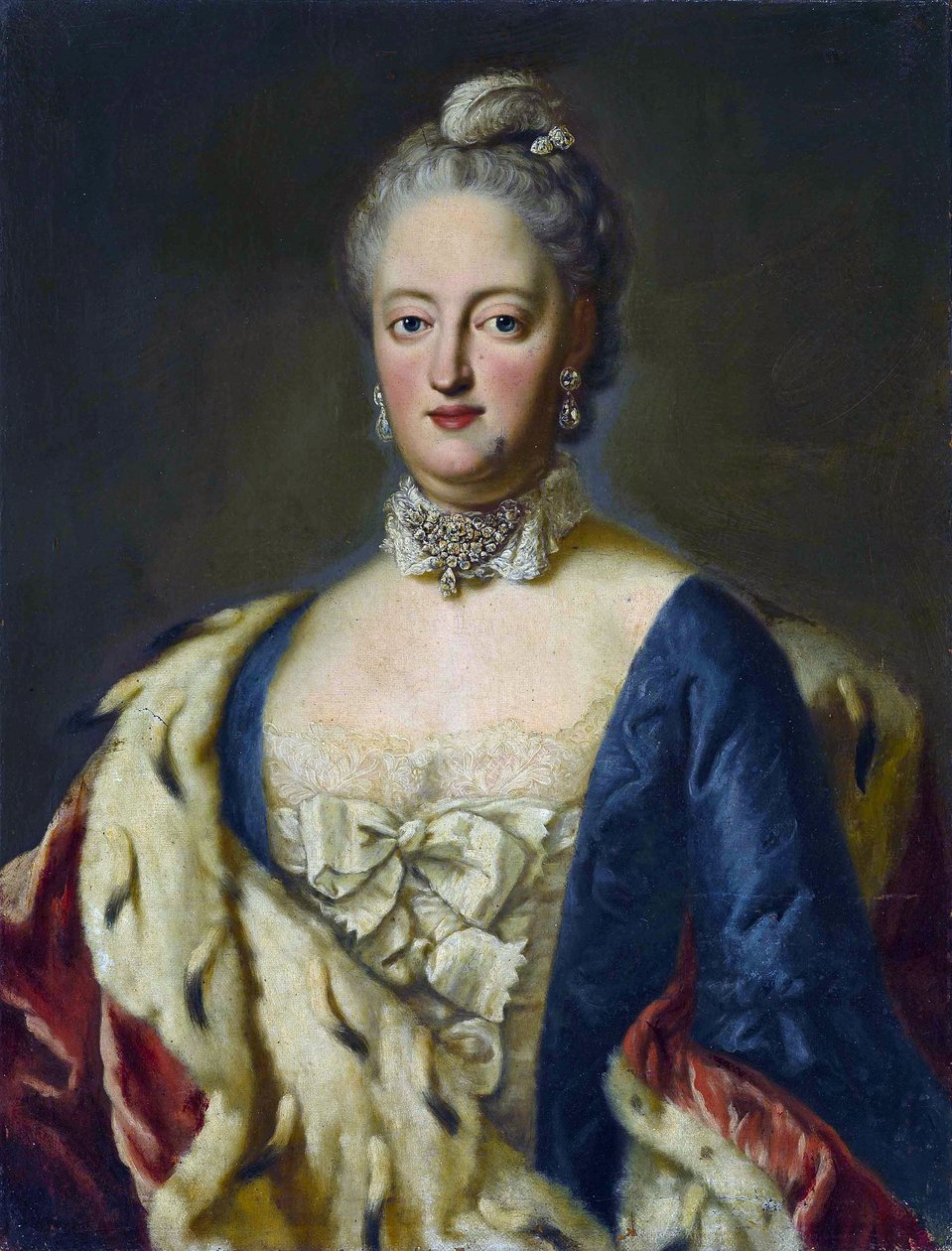 Marie Anne Josephe de Baviere - Maria Anna Josepha bajor hercegnő (1734-1776), baden-badeni őrgróf - George Desmarees (1697-1776). Olaj, vászon Méret: 80,5x61,5 cm Magángyűjtemény alkotó: Georges Desmarées