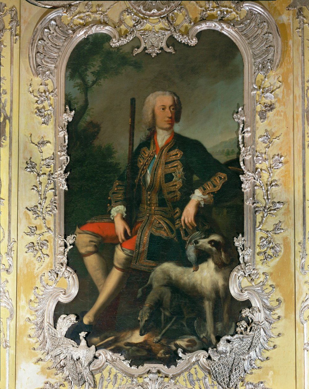 Carl Albrecht választó portréja a nymphenburgi Amalienburg kastély sárga hálószobájában ... alkotó: Georges Desmarées