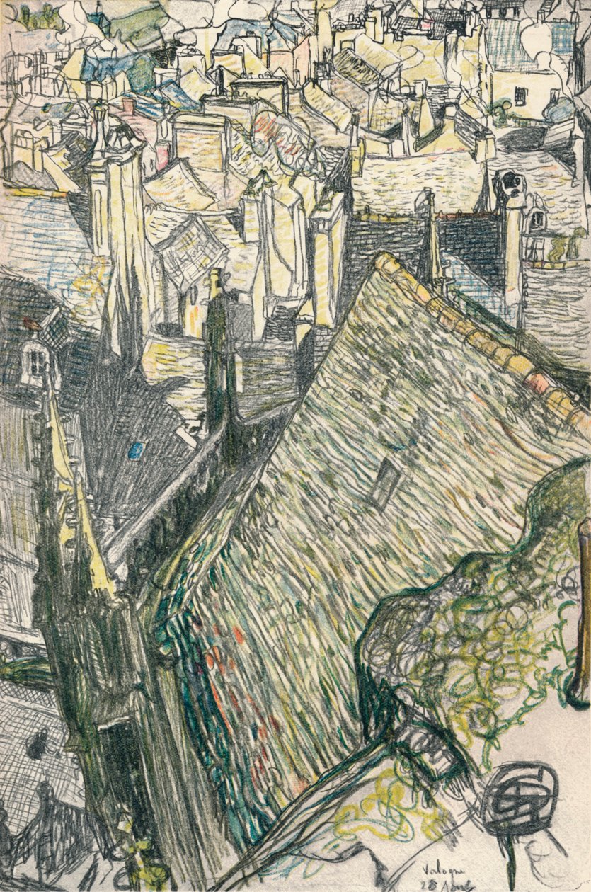 Valogne látképe, 1911 alkotó: Georges Dupuis