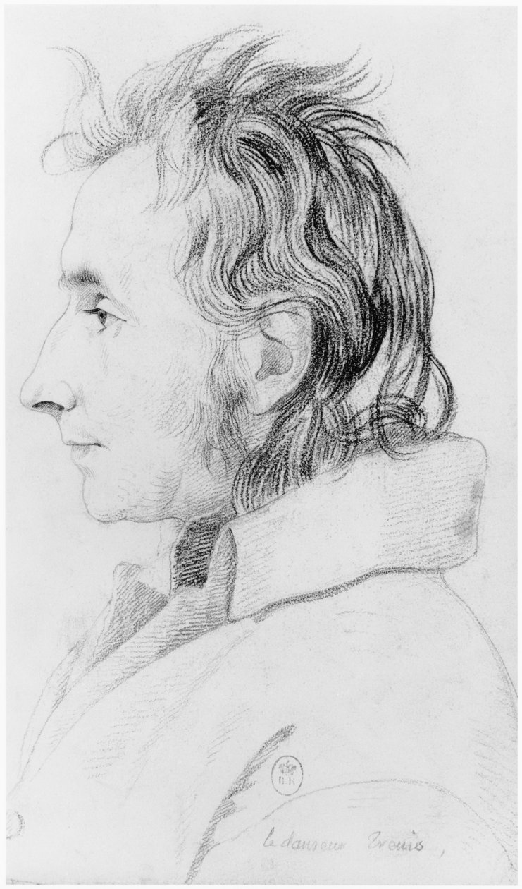 Egy táncos, illusztráció Jean Etienne Dominique Esquirol (1772-1840) kiadatlan értekezéséből a Salpetriere menedékház őrültjeiről, 1818 körül alkotó: Georges Francois Gabriel
