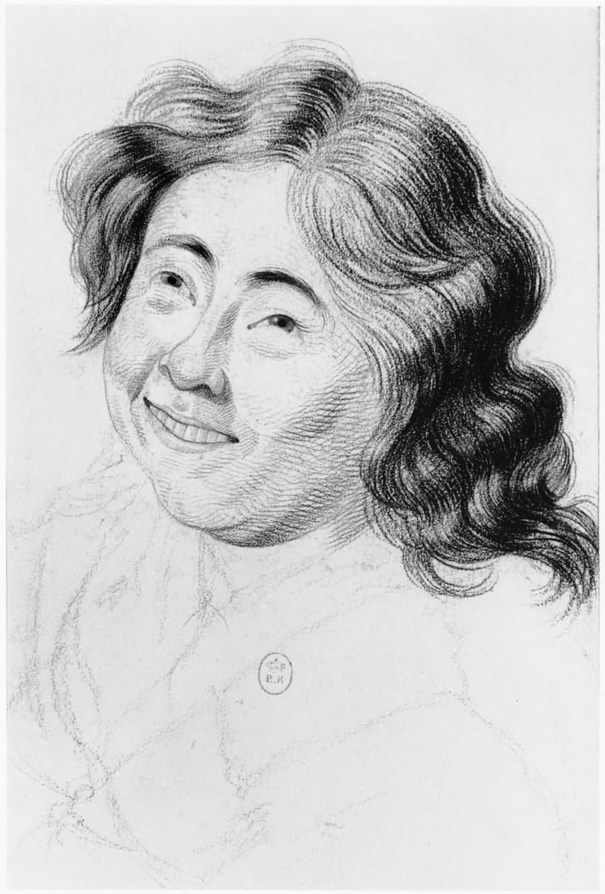 Idióta, illusztráció Jean Etienne Dominique Esquirol (1772-1840) kiadatlan értekezéséből a Salpetriere menedékház őrültjeiről, 1818 körül alkotó: Georges Francois Gabriel