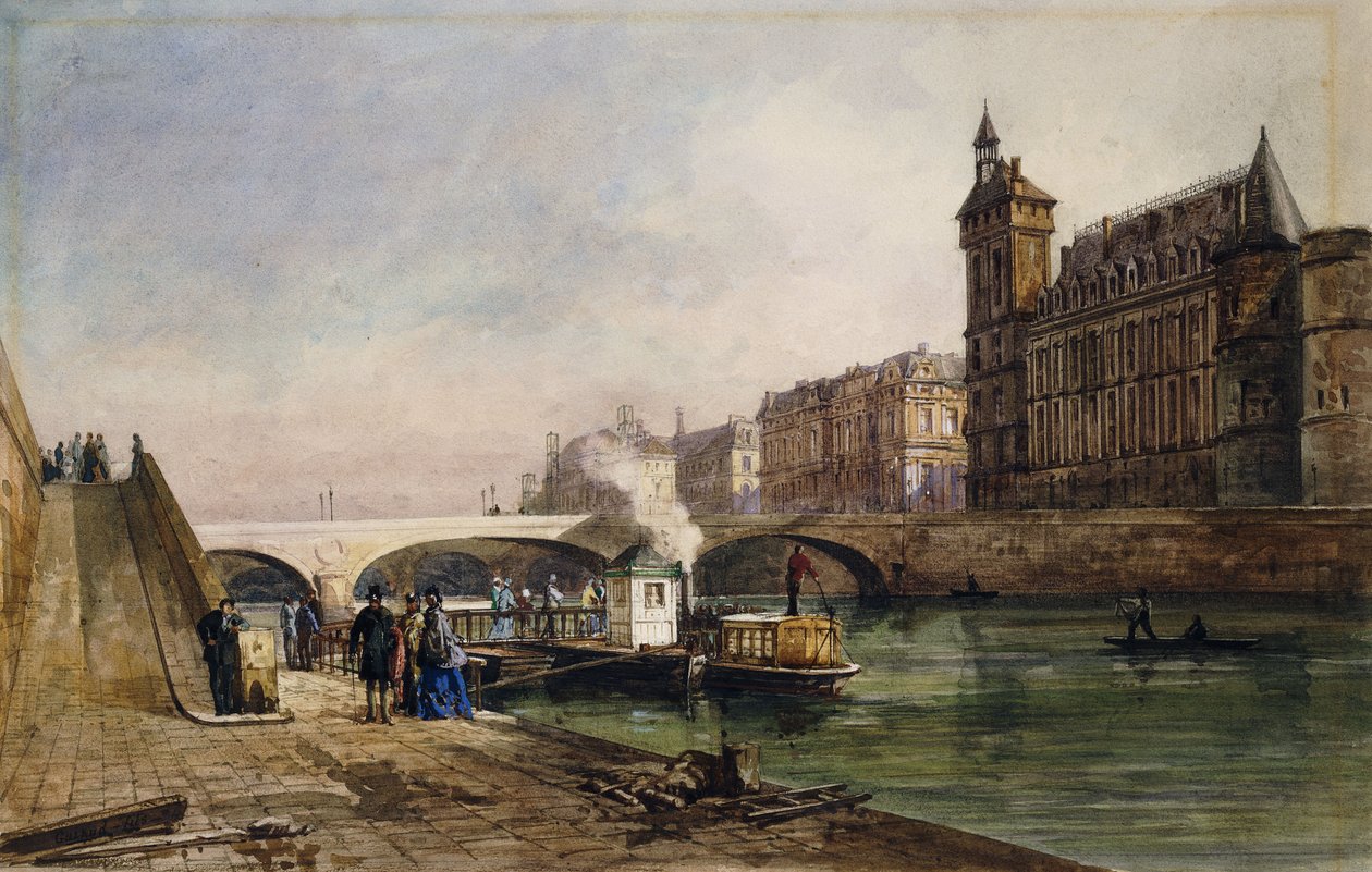 A Szajnán, Párizsban, alkotó: Georges Francois Guiaud