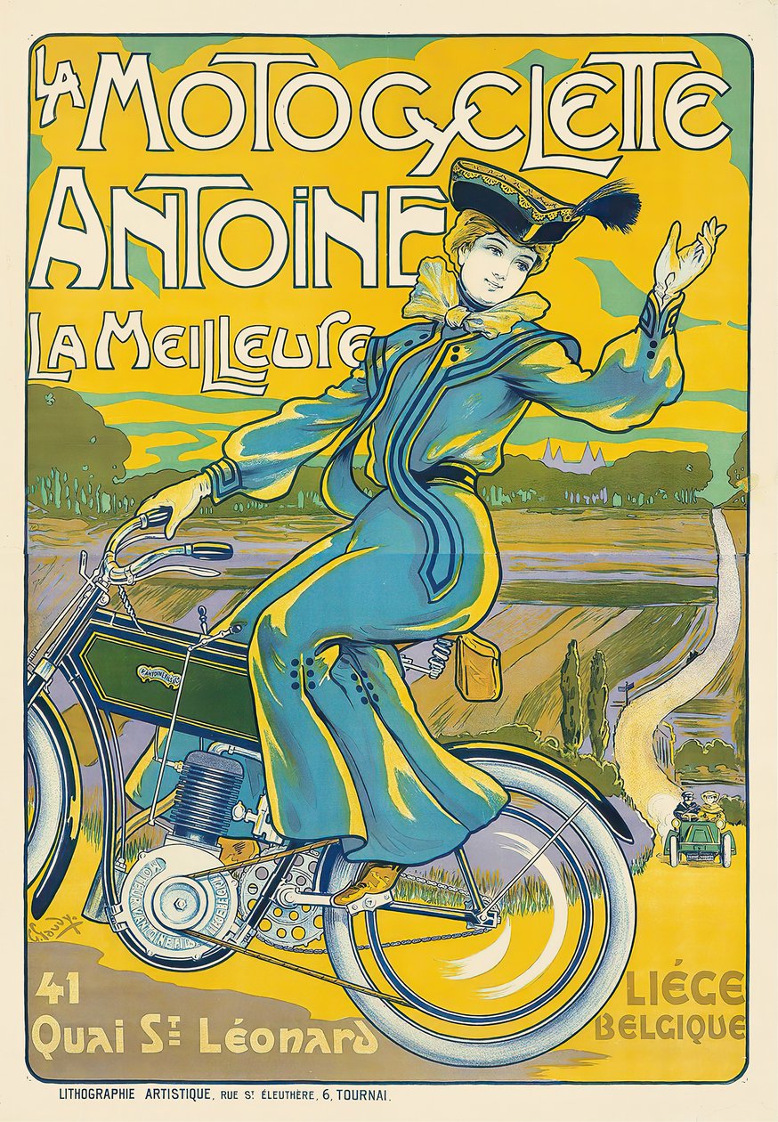 Az Antoine motorkerékpár. alkotó: Georges Gaudy