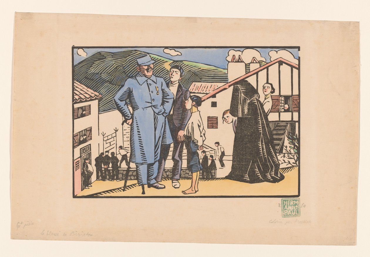 Biriatou sebesültjei (eredeti cím a tárgyon) alkotó: Georges Hermann Rene Paul (signed by artist)
