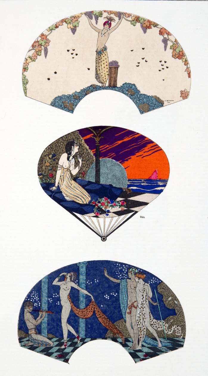 Paquin rajongói, G. Barbier és Paul Iribe után. 42. tábla, a Journal des Dames et des Modes folyóiratban megjelent Parisian Costumes-ből alkotó: Georges and Iribe Paul Barbier