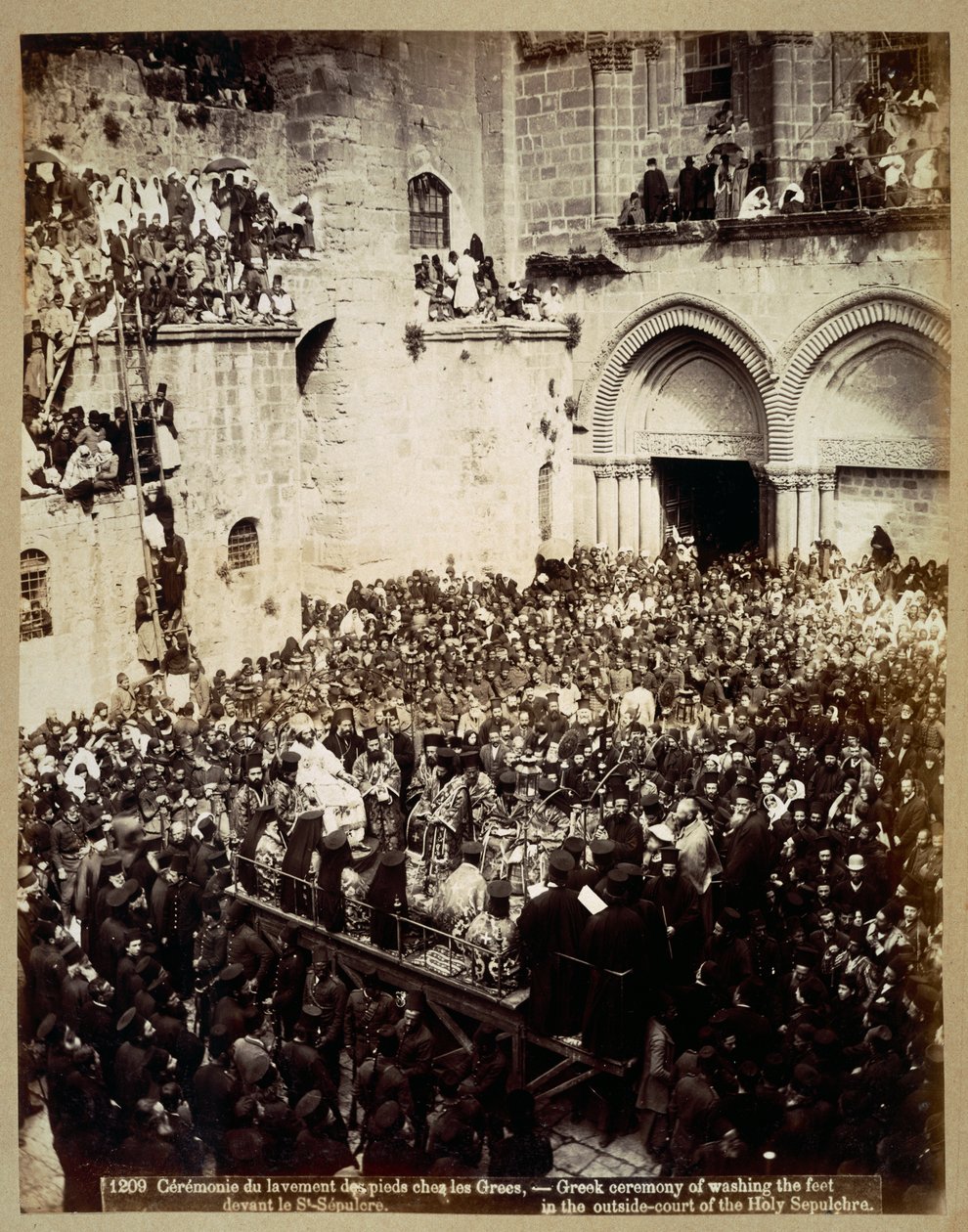 Lábmosási szertartás, Szent Sír-templom, Jeruzsálem alkotó: Georges Jeannin