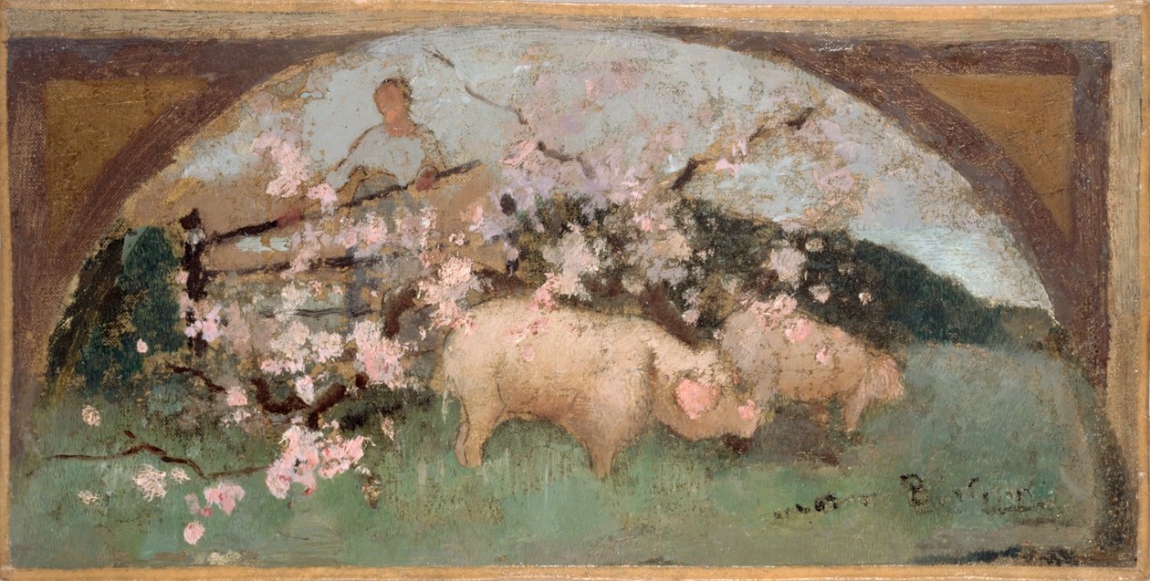 A párizsi Hôtel de Ville étkezőjének vázlata: La viande de porc alkotó: Georges Jules Bertrand