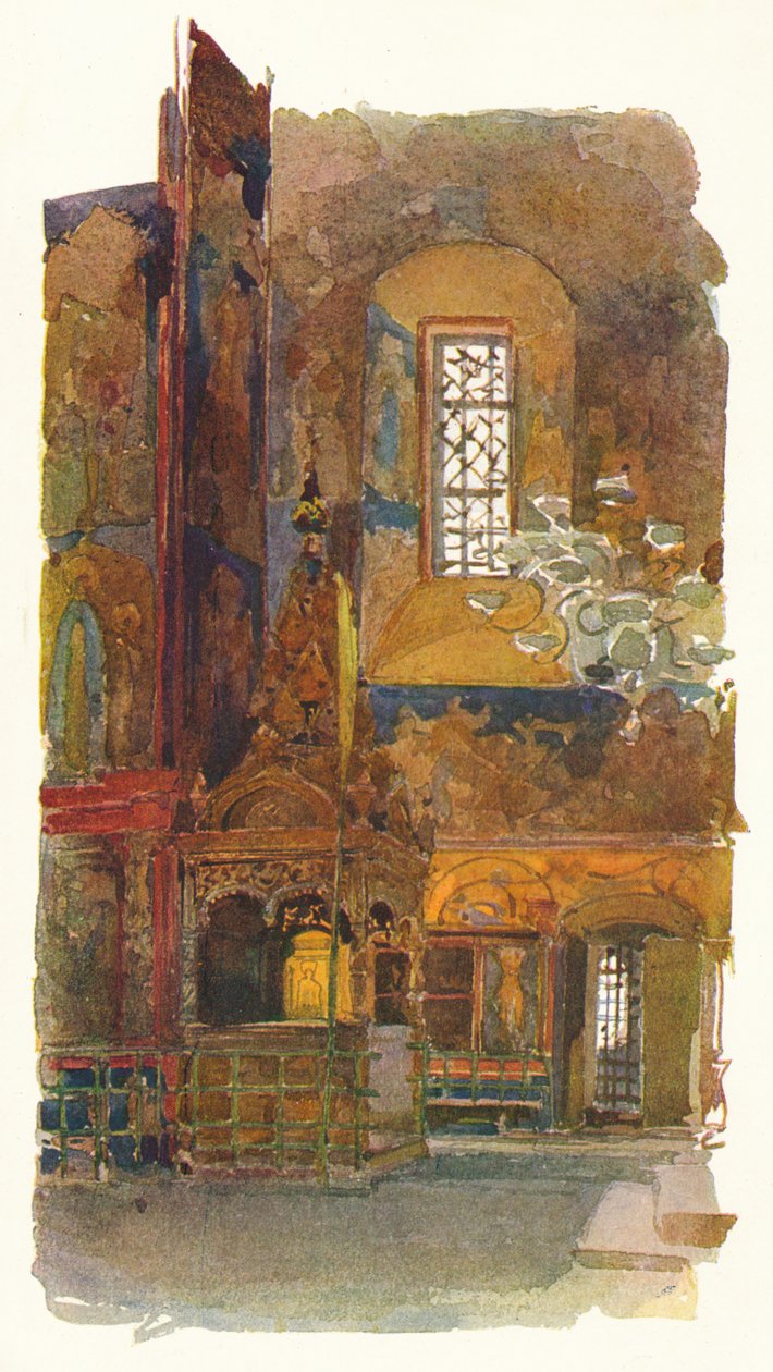 "Jaroszláv Szent Miklós-templom belseje", 1900, 1905 alkotó: Georges Kossiakoff